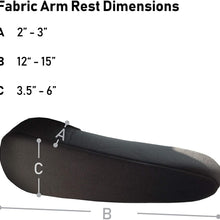 FH Group FH-1052 Premium Faux Leather Armrest Cover Pair Set, Black Color