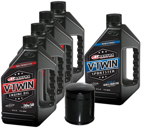 MaximaHiflofiltro VTTOCK10 Complete Engine Oil Change Kit for V-Twin Full Synthetic Harley Davidson Sportster, 5 Quart