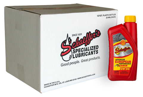 Schaeffer Manufacturing Co. 8007012 Advanced European Performance Full Saps 5W30 Oil, 1 Quart (Pack of 12)