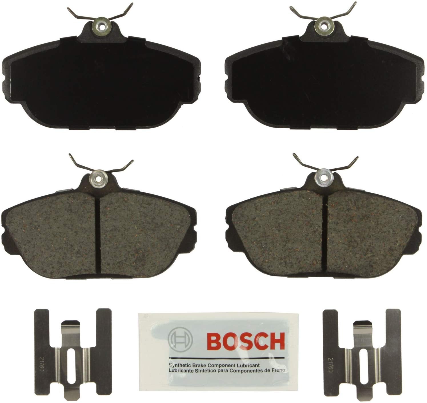 Bosch BE601H Blue Disc Brake Pad Set with Hardware for Select Ford Taurus, Windstar; Lincoln Continental; Mercury Sable - FRONT