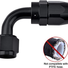 EVIL ENERGY 6AN Straight Swivel Hose End Fitting for Braided Fuel Line Aluminum Black 2PCS