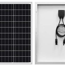 Newpowa 50W Mono Solar Panel 50 Watts Monocrystalline Module with 3ft Cable for RV,Boat,Home Off Grid System