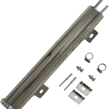 BLACKHORSE-RACING 3" X 9" Radiator Coolant Overflow Puke Tank Polished Stainless Steel 32OZ