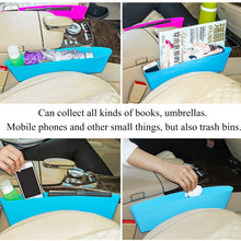 TRENDBOX 1 Pair Car Seat Slit Side Gaps Fills Pocket Catch Catcher Storage Organizer Box Bag Phone Holder with Non-Slip Stickers Universal for Tidying - Black