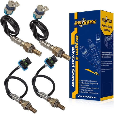 Kwiksen 4pcs Oxygen O2 Sensor 234-4407 234-4669 Upstream&Downstream Replacement for GMC Yukon Denali - 6.0L 2003-2006