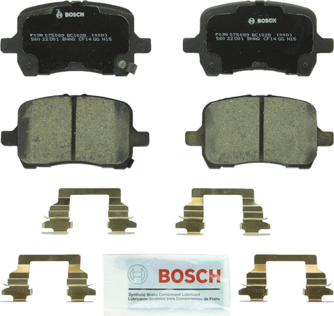 Bosch BC1028 QuietCast Premium Ceramic Disc Brake Pad Set For Select Chevrolet Cobalt, HHR, Malibu; Pontiac G5, G6, Pursuit, Solstice; Saturn Ion, Sky; Front