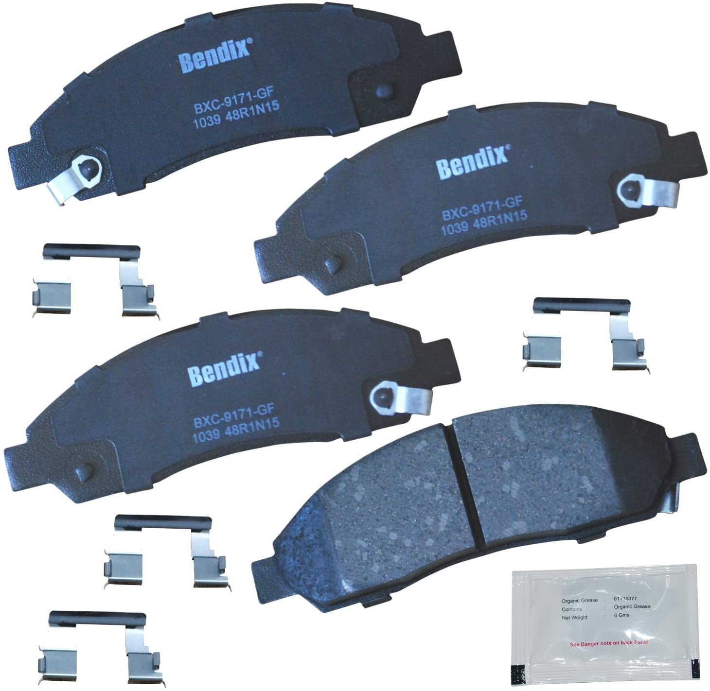 Bendix Premium Copper Free CFC1039 Ceramic Brake Pad (with Installation Hardware Front)