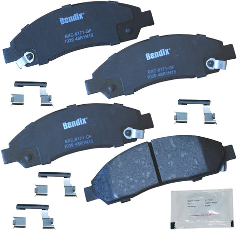 Bendix Premium Copper Free CFC1039 Ceramic Brake Pad (with Installation Hardware Front)