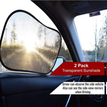 EcoNour Car Window Sun Shade-2 Transparent, 2 Semi Transparent | 80 GSM Protective Mesh | Baby Side Window Sun Shades- Fits most of cars