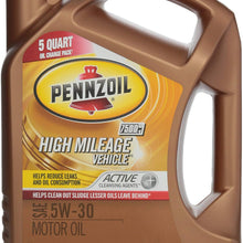 Pennzoil 550038340 High Mileage Vehicle 5W-30 Motor Oil (SN) 5qt jug