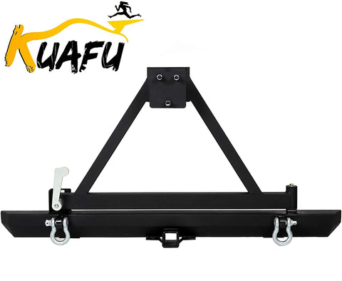 Rear Bumper For 1987-1996 Jeep Wrangler YJ 1997-2006 TJ W/Tire Carrier And D-Rings