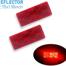 WELNENT E-Mark DOT 4A CCC 2pcs Rectangle Reflector Self Adhesive Stick on Trailer Driveway Mailbox (Amber)