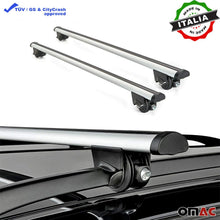 Roof Rack Cross Bars Lockable Luggage Carrier Fits Mini Cooper Countryman 2017-2021 | Silver Aluminum Cargo Carrier Rooftop Luggage Bars 2 Pcs. | Automotive Exterior Accessories
