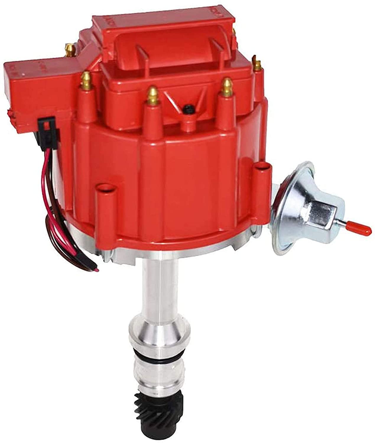 A-Team Performance HEI Complete Distributor 65K Coil Compatible with Oldsmobile V8 Small Block Big Block 260 307 330 350 400 403 425 455 One Wire Installation Red Cap (Red)