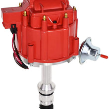 A-Team Performance HEI Complete Distributor 65K Coil Compatible with Oldsmobile V8 Small Block Big Block 260 307 330 350 400 403 425 455 One Wire Installation Red Cap (Red)