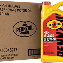 Pennzoil 550045217-3PK 10W-40 High Mileage Motor Oil (SN) 5Qt. Jug 3pk., 5 Quart