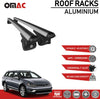 Roof Racks Lockable Cross Bars Carrier Cargo Racks Rail Aluminium Silver Set 2 Pcs. for Volkswagen Golf Alltrack 2017-2019