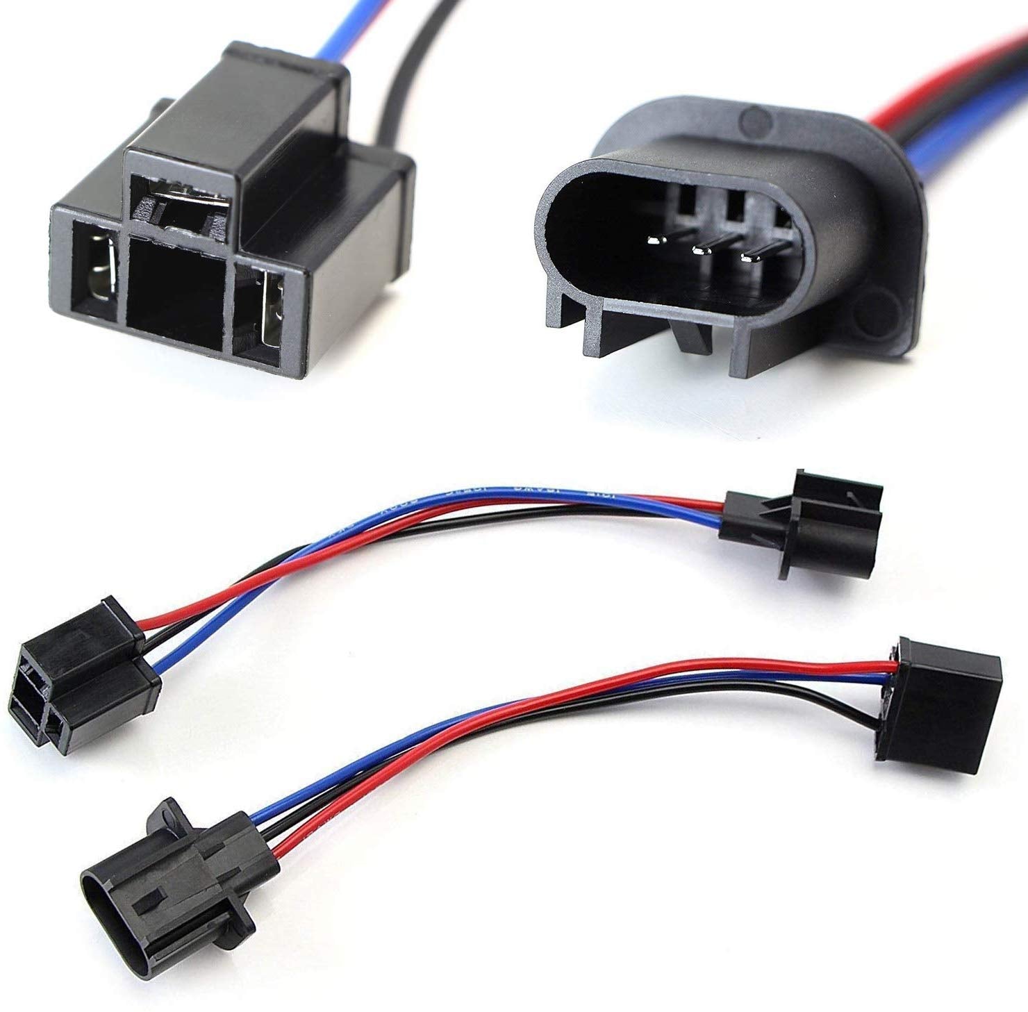 iJDMTOY (2) H13 9008 To H4 9003 Pigtail Wire Wiring Harness Adapters For H13/H4 Headlight Conversion Retrofit
