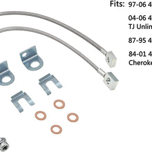 89702 Brake Line 26" compatible for 97-06 4WD Jeep Wrangler TJ; 04-06 4WD Jeep Wrangler TJ Unlimited; 87-95 4WD Jeep Wrangler YJ; 84-01 4WD/2WD Jeep Cherokee XJ.