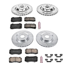 Power Stop K4023 Front & Rear Brake Kit with Drilled/Slotted Brake Rotors and Z23 Evolution Ceramic Brake Pads