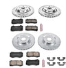 Power Stop K4023 Front & Rear Brake Kit with Drilled/Slotted Brake Rotors and Z23 Evolution Ceramic Brake Pads