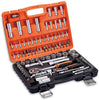 MORWELL 1/4”and 1/2”Socket Wrench Set, 94 pieces Mechanics Tool Set with Ratchets,Universal Joint, Extensions 6-Point Socket Set with Blow Molded Case