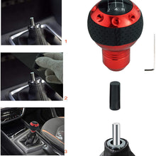 Lunsom 5 Speed Shift Knob Leather Manual Vehicle Gear Stick Shifter Lever Handle Head Fit Most Transmission Car (Gold&Black)