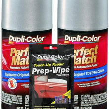 Dupli-Color Silver Streak Mica (Metallic) Exact-Match Automotive Paint for Toyota Vehicles - 8 oz, Bundles Prep Wipe (3 Items)