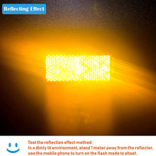 WELNENT E-Mark DOT 4A CCC 2pcs Rectangle Reflector Self Adhesive Stick on Trailer Driveway Mailbox (Amber)