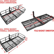 Cargo Carrier Hitch Mount Luggage Carrier Folding Legs Spring Hooks Cargo Basket for Outdoor