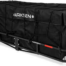 ARKSEN 60" x 24" x 6" Hitch Mount Angled Shank Cargo Carrier Luggage Basket Fit 2" Receiver 500LBS Capacity Camp Travel SUV Camping, Black