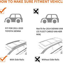 AUXKO Car Roof Racks Luggage Crossbars Compatible for 2011-2020 Toyota Sienna, Aluminum Rooftop Cross Bars Replacement Carrying Cargo Carrier Bag Luggage Kayak Bike Canoe