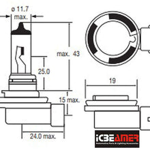 ICBEAMER H10 9140 9145 12V 42W Direct Replace Fit Auto Vehicle Factory Halogen Fog Light Bulbs [Super White] Pack of 2