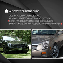 Autozensation For Cadillac CTS Chrome Halo Projector LED Headlights Pair