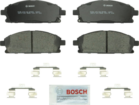 Bosch BP855 QuietCast Premium Semi-Metallic Disc Brake Pad Set For Acura: 2003-06 MDX; Infiniti: 1999-01 Q45, 2002-03 QX4; Nissan: 2002-04 Pathfinder, 2004-09 Quest; Front
