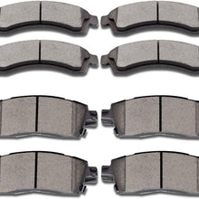 Brake Pads,SCITOO 8pcs Ceramic Disc Brake Pad Kit fit Buick Rainier,Chevrolet SSR Trailblazer Trailblazer EXT,GMC Envoy Envoy XL Envoy XUV,Isuzu Ascender,Oldsmobile Bravada,Saab 9-7x