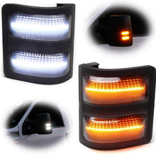 iJDMTOY Smoked Lens Switchback LED Side Mirror Marker Lamps Compatible With 2008-16 Ford F250 F350 F450 Super Duty, (2) Smoked Lens, White LED Parking Light, Amber LED Turn Signal Light