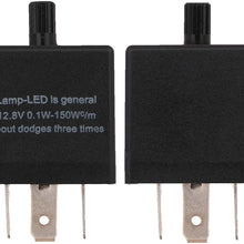 DollaTek 2Pcs Led Flasher Relay 3 Pin CF13 JL-02 EP34 Car Turn Signal Flasher Relay Adjustable Flasher Relay