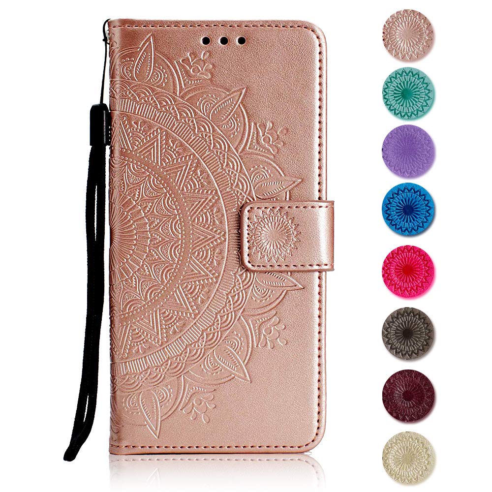 Huawei P20 Case, The Grafu Leather Case, Premium Wallet Case with [Card Slots] [Kickstand Function] Flip Notebook Cover for Huawei P20, Rose Gold