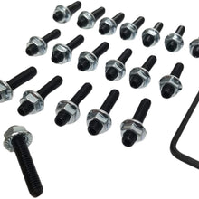 Z Whip 19pc Oil Pan Stud Kit with Locking Nuts Compatible with Acura Integra Honda Civic Del sol VTEC Type R GSR B18 B20 B16 D15 D16 1.8L H22 H23 B C D F H Series Engines B Engine Oilpan Bolt Set