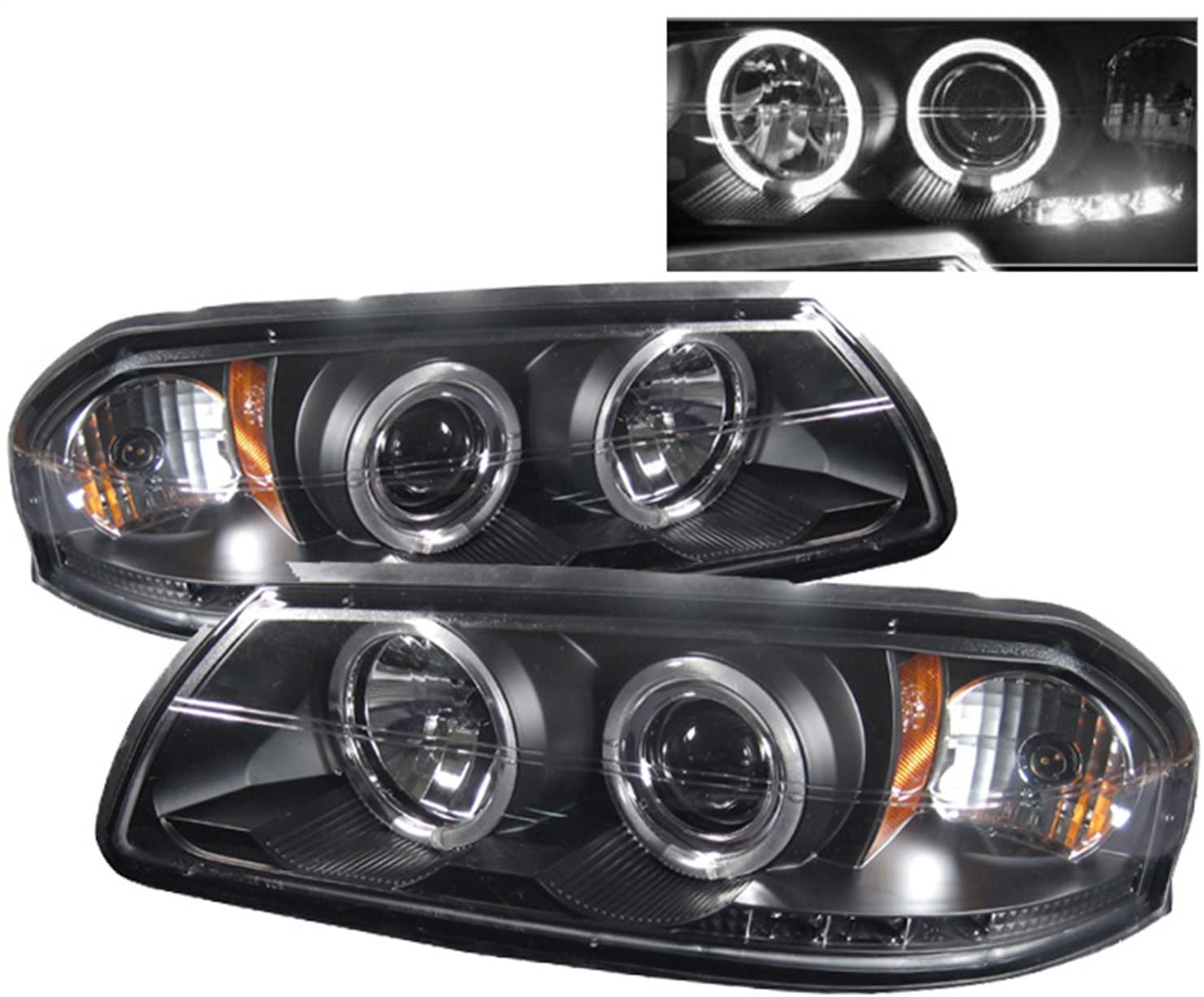 Spyder Auto 5009401 LED Halo Projector Headlights Black/Clear