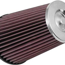 K&N Universal Clamp-On Air Filter: High Performance, Premium, Washable, Replacement Filter: Flange Diameter: 4 In, Filter Height: 8 In, Flange Length: 1.75 In, Shape: Round Tapered, RF-1046