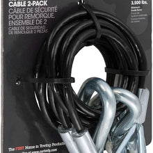 CURT 80136 43-7/8-Inch Vinyl-Coated Trailer Safety Cables, 3/8-In Snap Hooks, 3,500 lbs Break Strength, 2-Pack