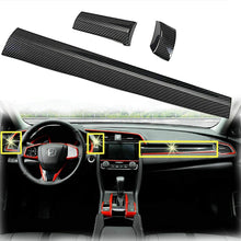 Xotic Tech Carbon Fiber Pattern Interior Center Console Dashboard Cover Trim Molding Sticker Decoration for Honda Civic 10th 2016 2017 2018 2019 2020 (Pack of 3)