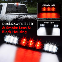 DWVO 3rd Brake Light Compatible with 2007-2014 Chevrolet Silverado GMC Sierra 1500 2500 3500 Red/White LED Smoke Lens High Mount Third Brake Light Cargo Tail Lamp