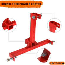 3 Point Trailer Hitch with 2" Receiver for Category 1 Tractor Gooseneck Drawbar Adapter Red Towing Hitch