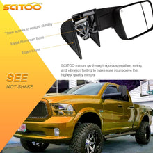 SCITOO Towing Mirrors fit for Dodge Ram High Perfitmance Exterior Accessories Mirrors fit 1998-2002 Ram 1500 Ram 2500 Ram 3500 with Power Controlling Heated Manual Flipping up and Telescoping