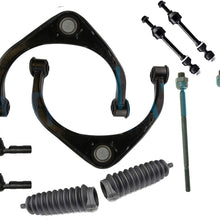 Detroit Axle - 10PC Front Upper Control Arms w/Ball Joints, Sway Bars, Inner and Outer Tie Rods w/Rack Boots for 2009 2010 2011 2012 Dodge Ram 1500 4WD 4x4 Only