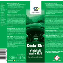 nextzett 92100815 Kristall Klar Washer Fluid 1:200 Concentrate - 8.5 fl. oz