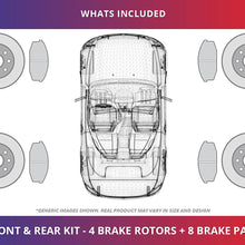 (Front+Rear Kit)(High-End) 4 Cross-Drilled Disc Brake Rotors + 8 Ceramic Pads(Fits:- Ridgeline)(5lug)